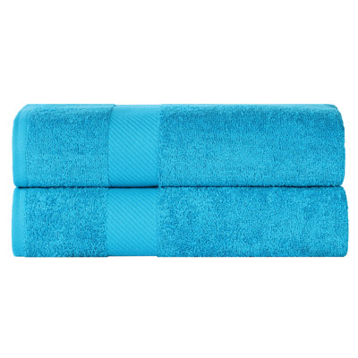 Certified Egyptian Cotton Medium Weight Solid Luxury 2 Piece Bath Sheet Set