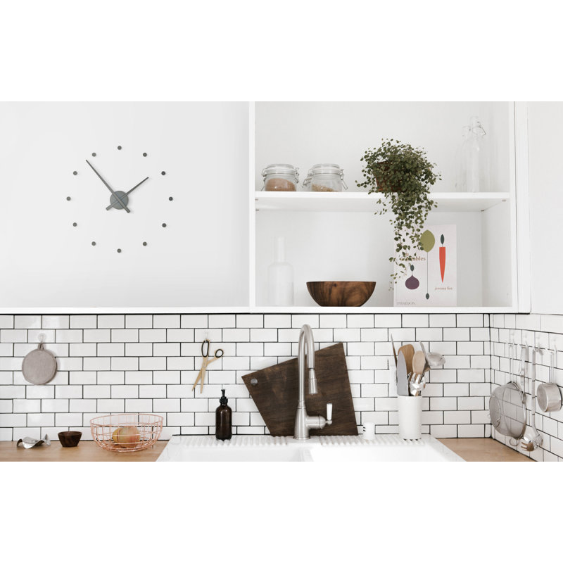 OJ Analog Wall Clock, Large, White
