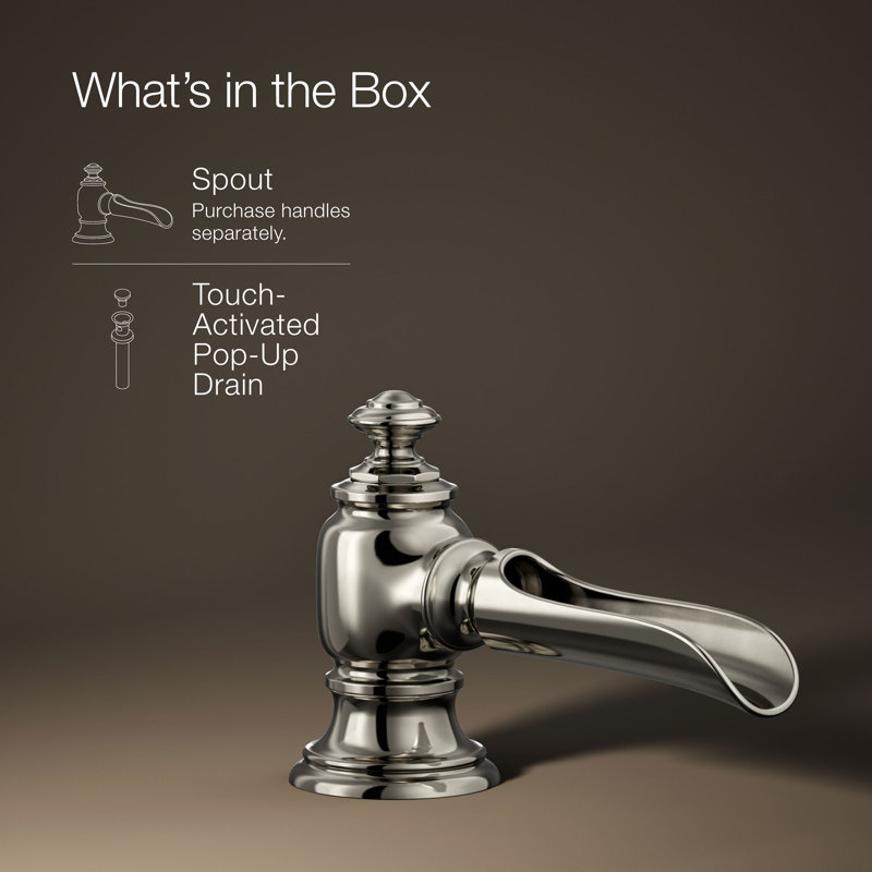 Artifacts® Flume Widespread Bathroom Faucet, Vibrant Polished Nickel