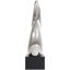 Sculpture abstraite en argent en céramique avec base en bloc Grafateh