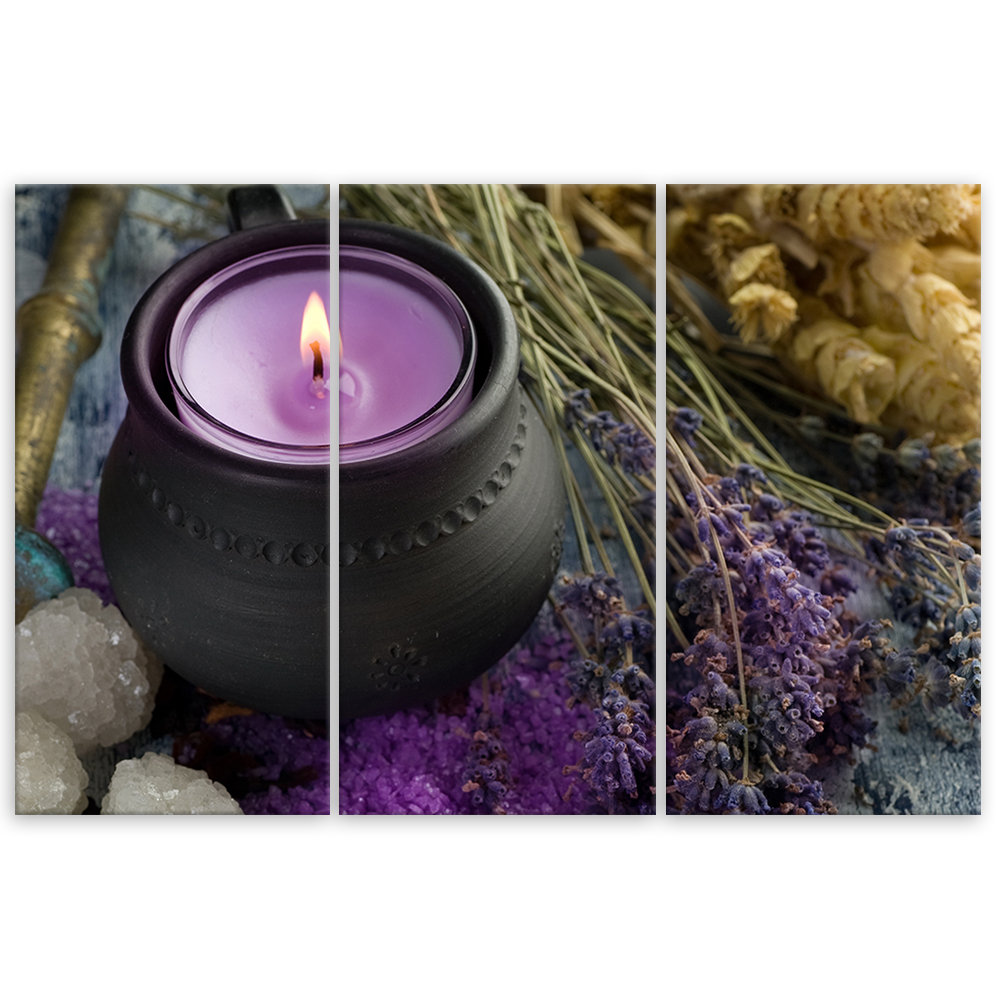 Leinwandbild Purple Spa Zen Candle