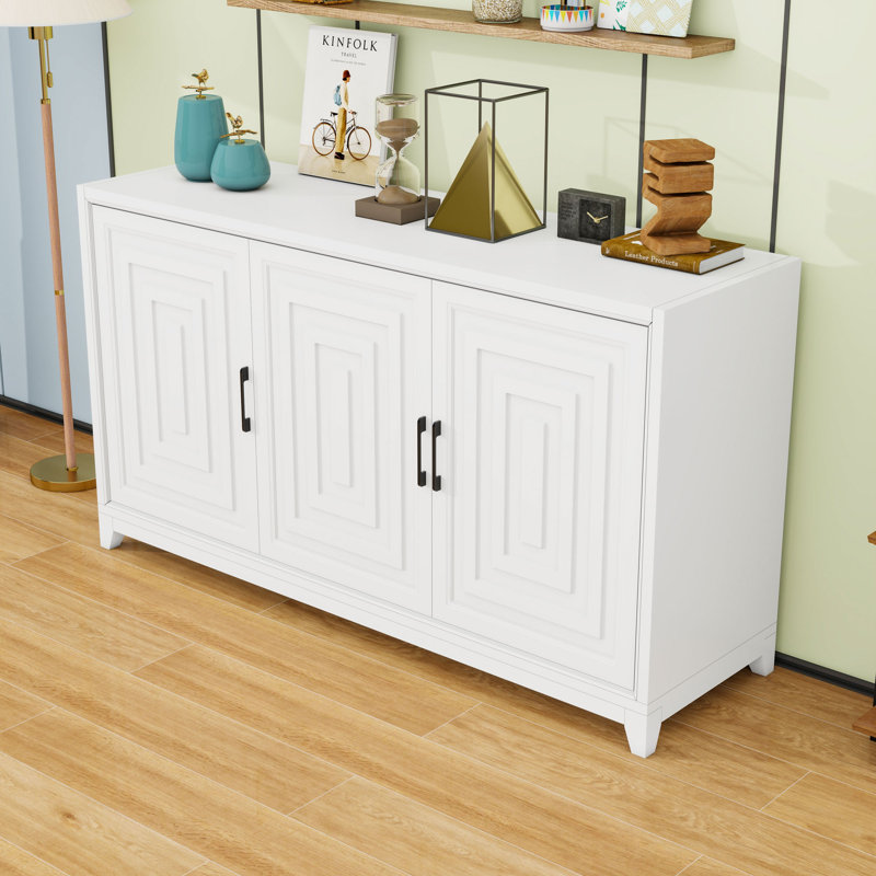 Buffet en bois avec armoire et tablettes