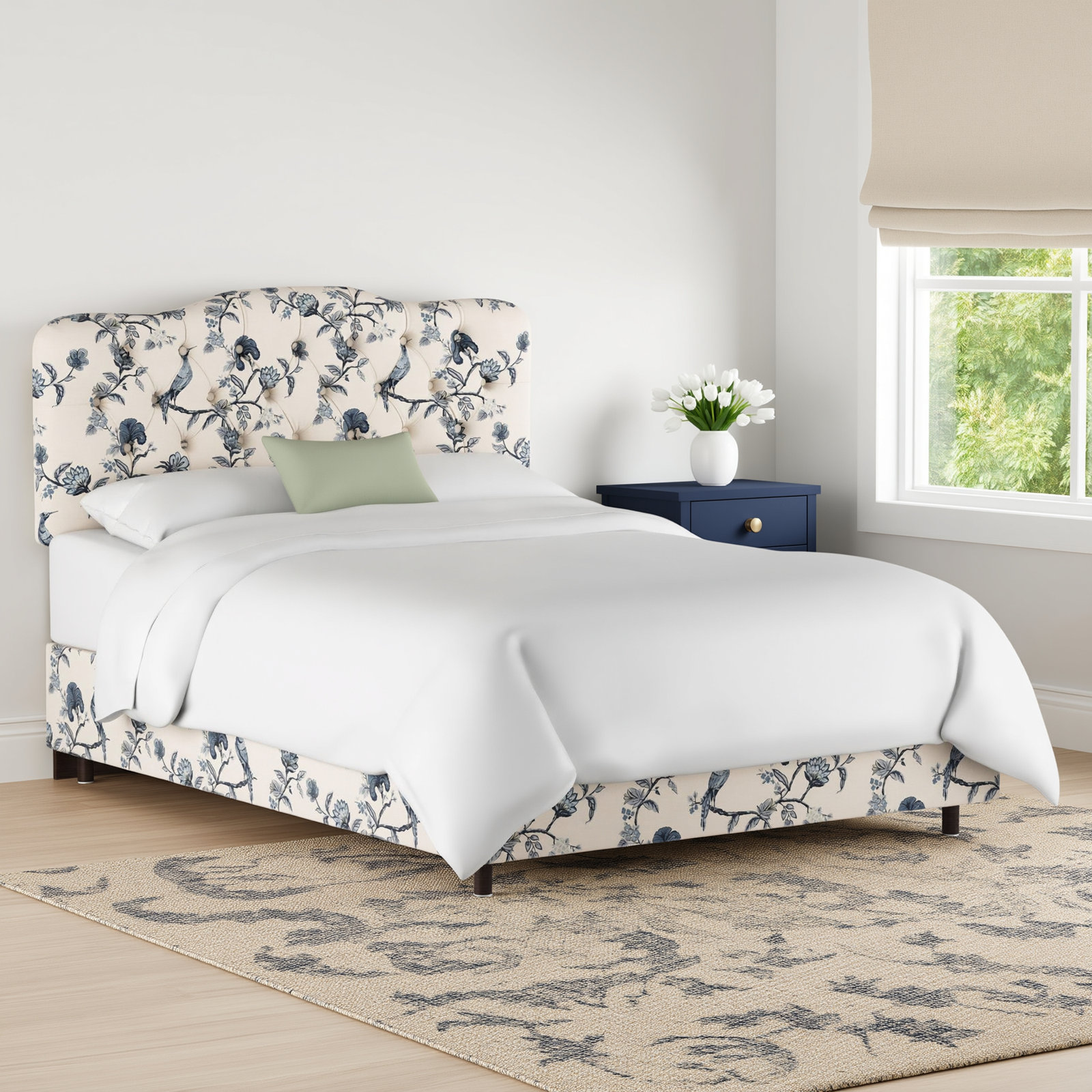 Rodan Upholstered Bed, King, Shaana Indigo