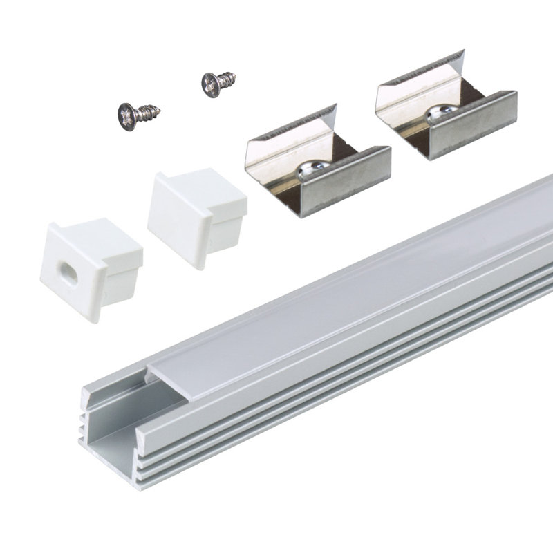 Grey Deep Surface Mount LED Tape Light Channel Accessory Pack