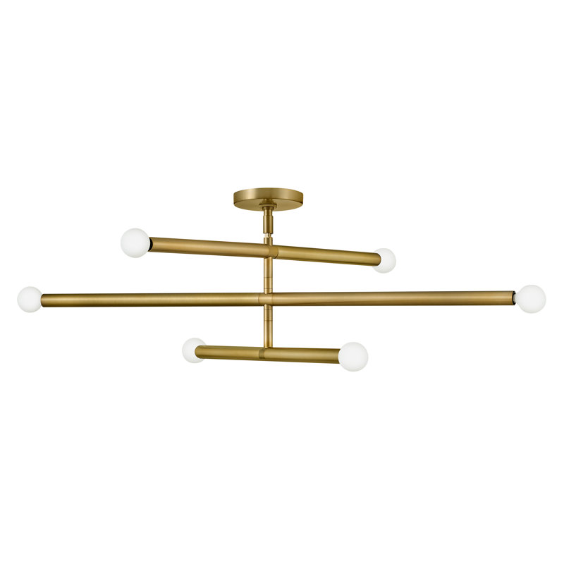 Jamir 6 - Light Dimmable Sputnik Modern Linear Chandelier, Gold