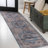 Alacati Ogee Medallion Machine-Washable Navy/Brown Rug-1987744299