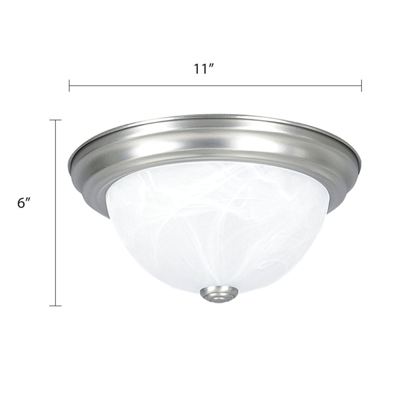 Plafonnier encastré simple à 2 lumières Kathline, H 6 po x l 11 po x P 11 po