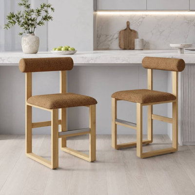 Brayden Upholstered Bar & Counter Stool with Wooden Sled Base