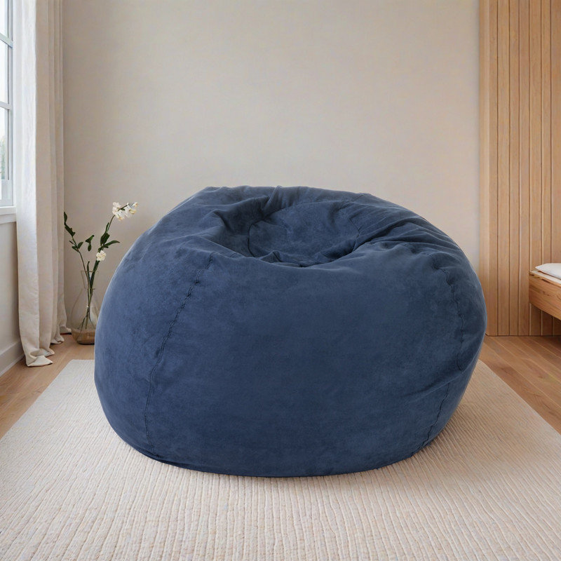 Fauteuil à billes 5 pi avec housse amovible, Bleu