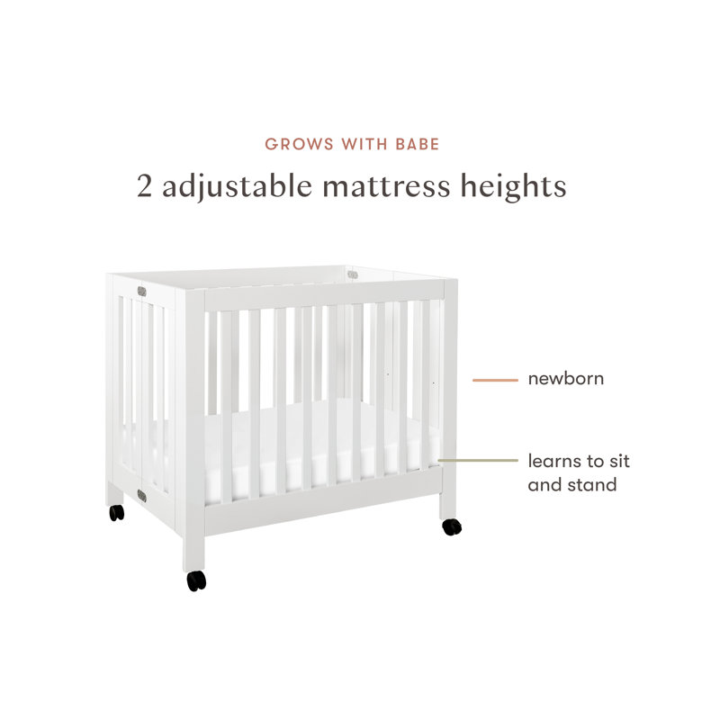 Origami Mini Portable Crib, White