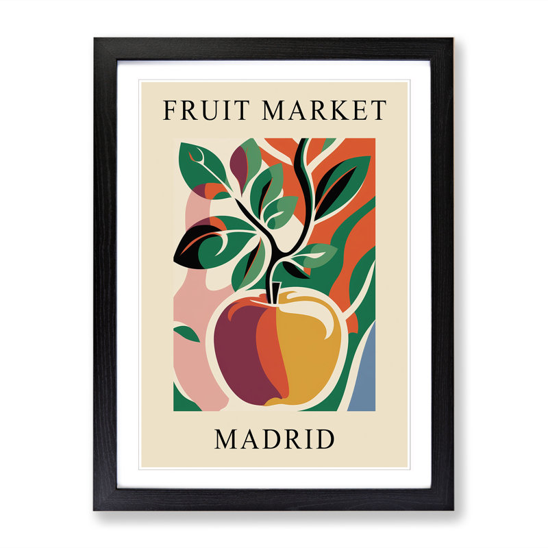 Madrid Fruit Market Exhibition Apple Framed Print, 64cm H x 46cm W x 2cm D