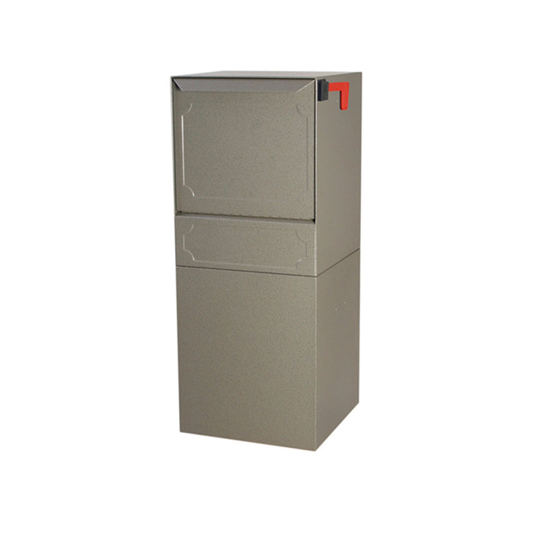Steel Package Drop with Newspaper Compartment, Gray, Do not include