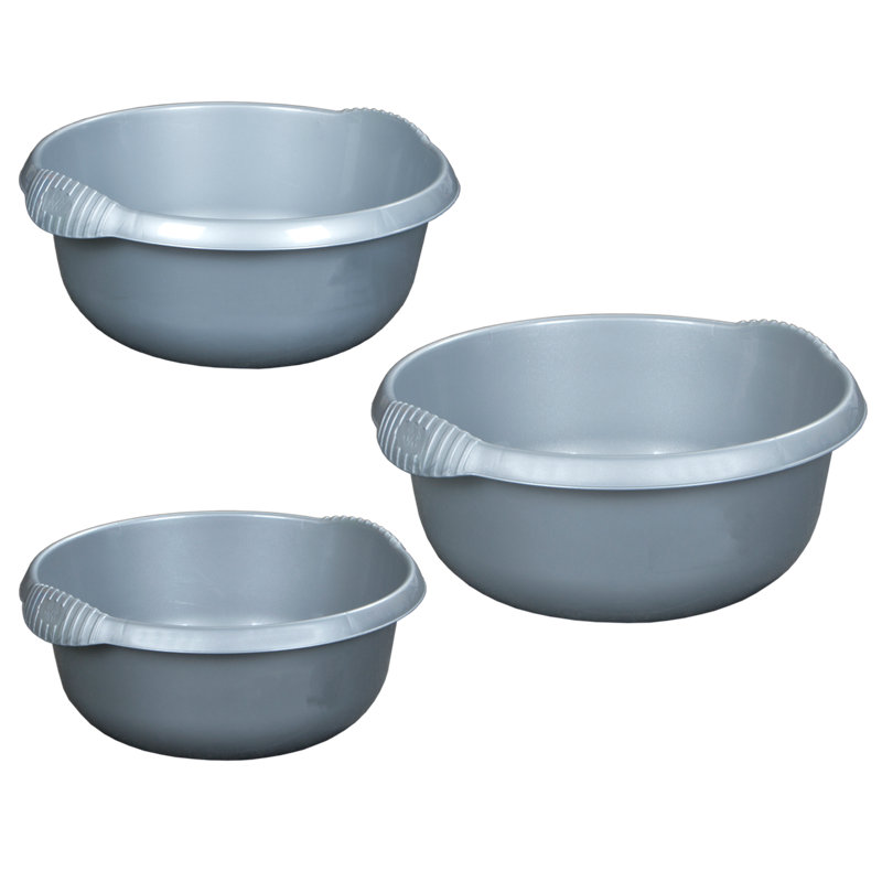 Wham Essentials 3 Piece Multi-Functional Bowl Set Silver, Silver