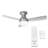 44" Flush Mount Outdoor/Indoor Smart Ceiling Fan with Remote Control, Works With Google Assistant, Amazon Alexa and IOS/Android Mobile APP-48461476-48461475