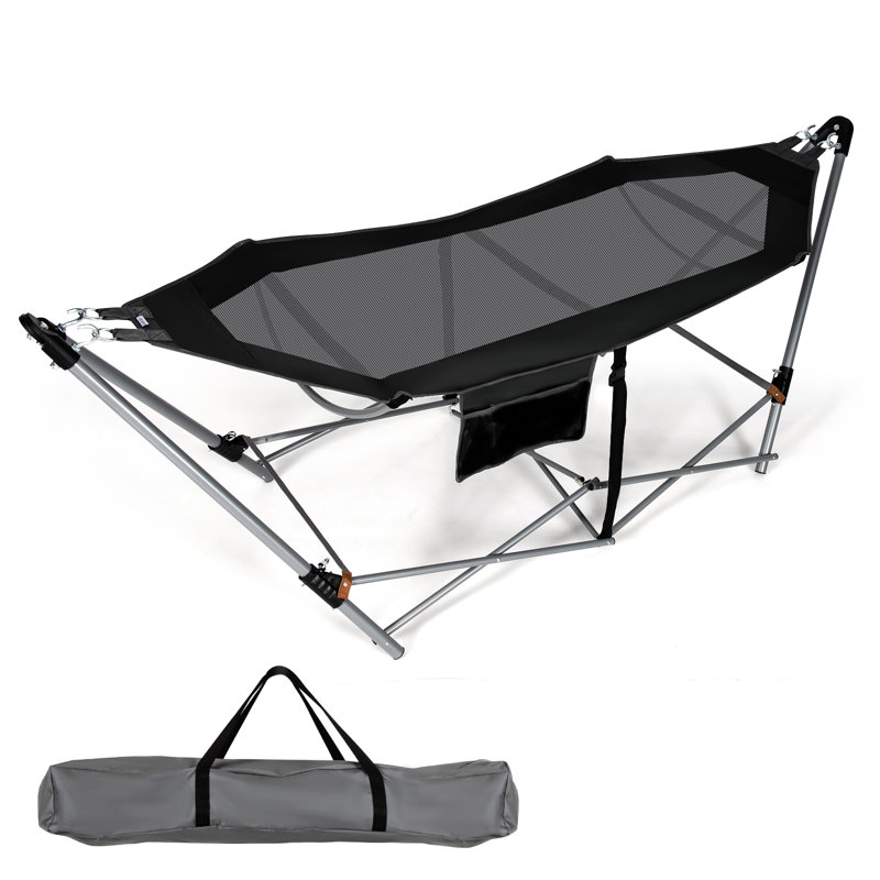 Hamac de camping avec support Chrisshanno, Noir