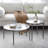 Stylish and Modern Addlie Nesting Fluted Glass Finished Metal Frame Round Coffee Table-452841957