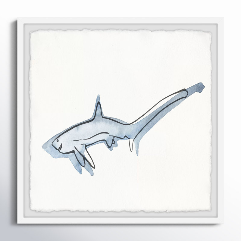 Triptyque famille shark, H 12 po x l 12 po x P 1,5 po