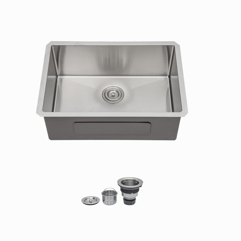 26 Inch Undermount Sink - 26" X 18" X 9" Undermount Stainless Steel Kitchen Sink 16 Gauge 9 Inch Deep Single Bowl Kitchen Sink Basin, Includes Drain Assembly (No Additional Accessories)
