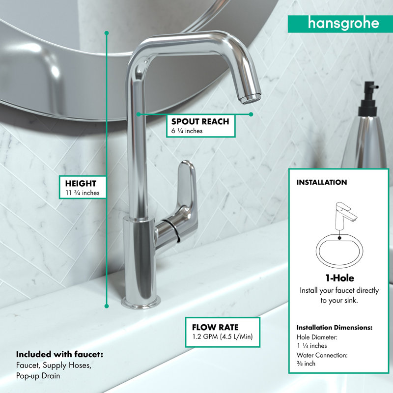 Robinet pour salle de bain standard à un trou Focus, Chrome