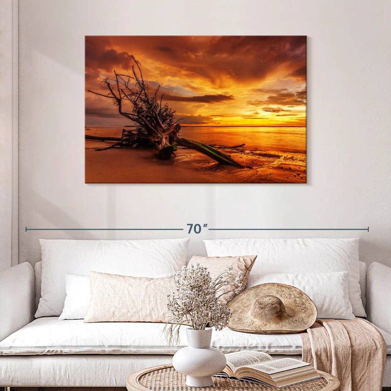 Gillard Driftwood au coucher du soleil, H 30 po x l 45 po