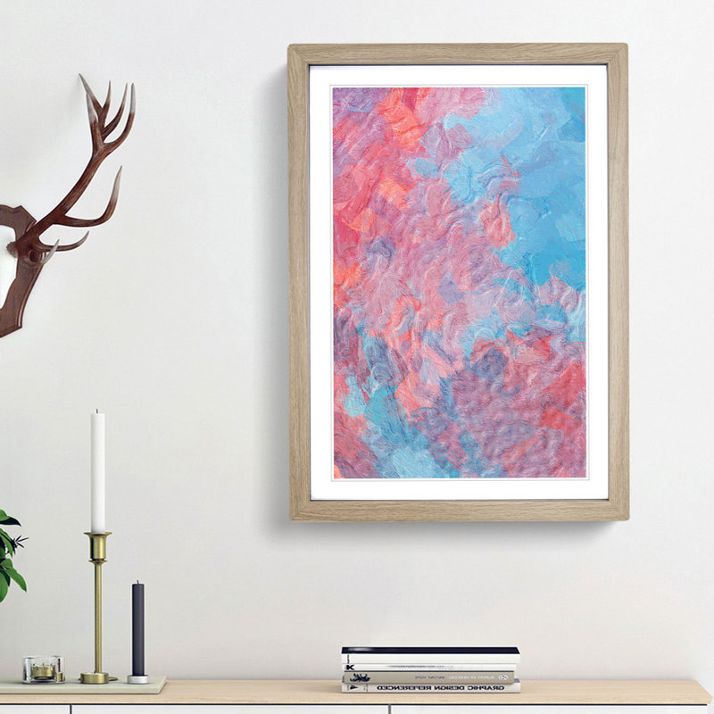 Elephant in the Room in Abstract - Picture Frame Graphic Art Print, 65cm H x 48cm W x 2cm D, Oak Framed