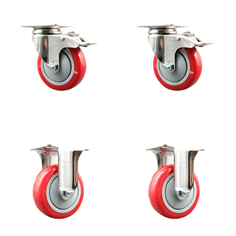 Polyurethane Casters, Red
