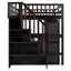 Lit mezzanine avec escalier, bibliothèque, tiroirs, bureau et garde-robe - Mobilier multifonctionnel peu encombrant pour enfants et adolescents-189930613-189930612