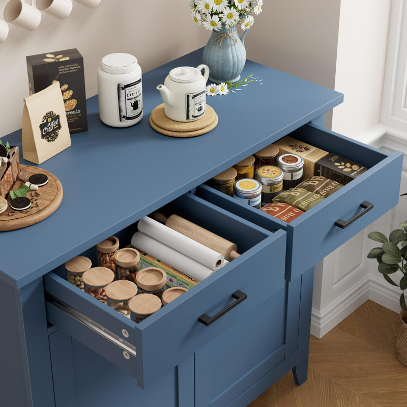 Modern Farmhouse Buffet Cabinet, Blue