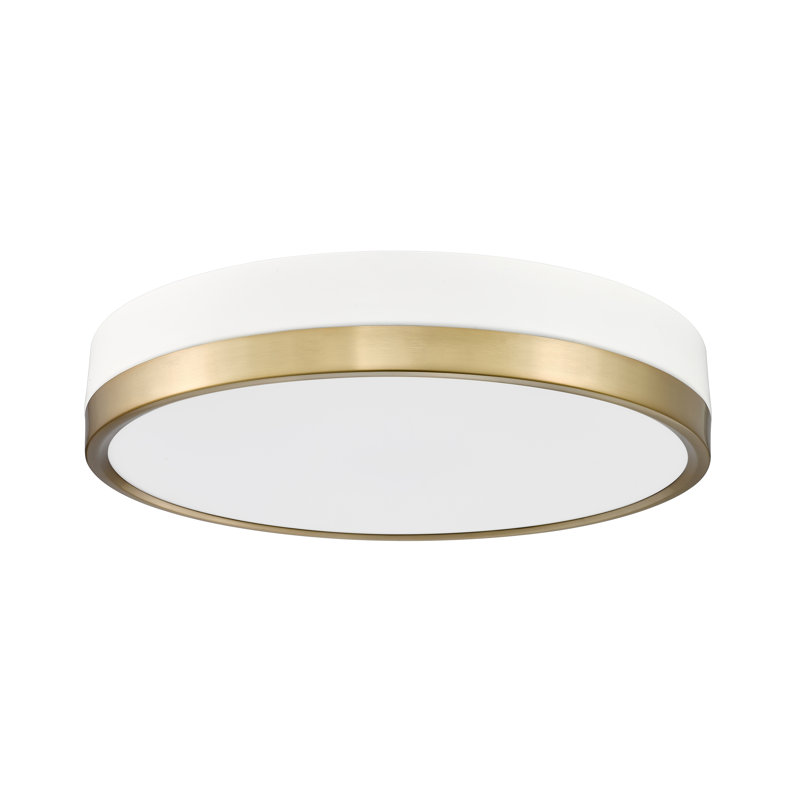 Brexleigh Acrylic LED Flush Mount, Matte White/Modern Gold