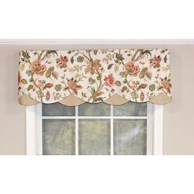 Cotton Blend Floral Scalloped Window Valance