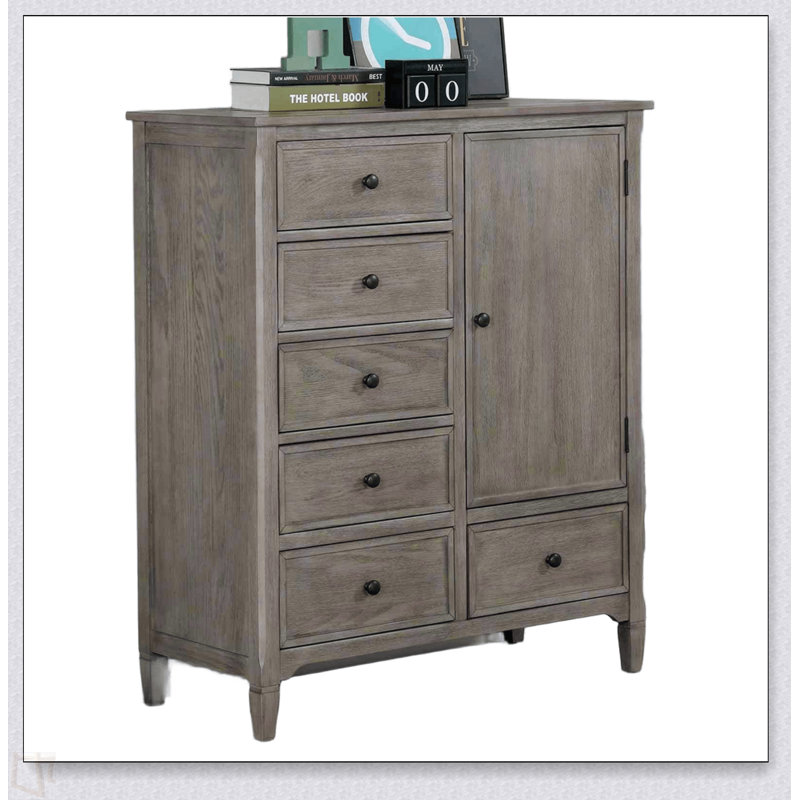 Mobilier de chambre à coucher moderne avec poignées rondes en bois brossé 1Pc