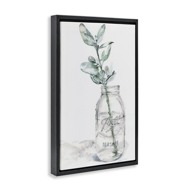 Cadre flottant Minimal Herb in Glass, Cadre flottant noir de jais, H 25 po x l 17 po