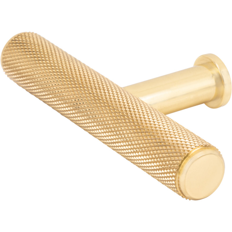 Beliza 2 3/4" Length Knurled T Knob, Polished Brass