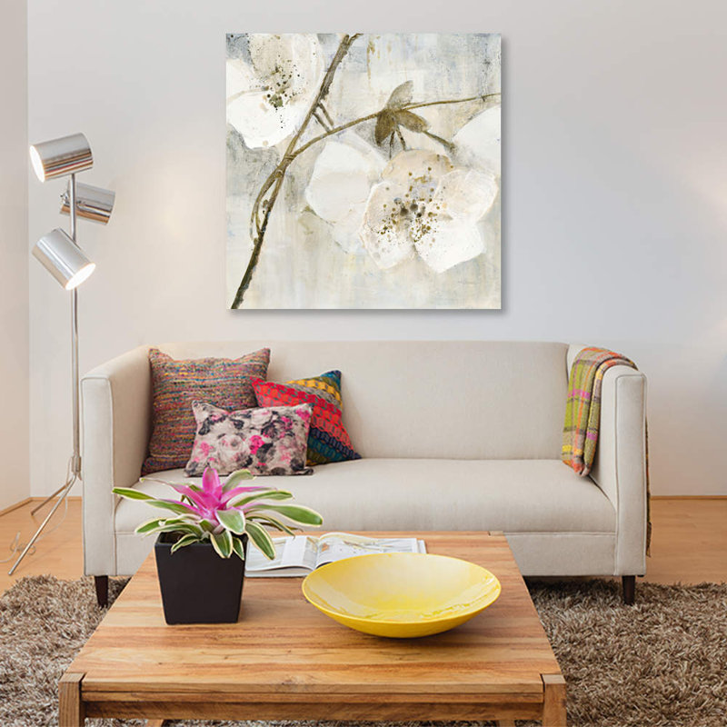 «Elegance in Greige II», reproduction sur toile, H 26 po x l 26 po x P 1,5 po, Pas de tapis, Toile tendue
