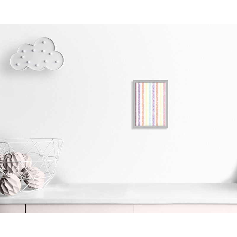 Adhésif décoratif Whimsical Stripe, H 15 po x l 11 po x P 1,1875 po, Encadré de boîte argent