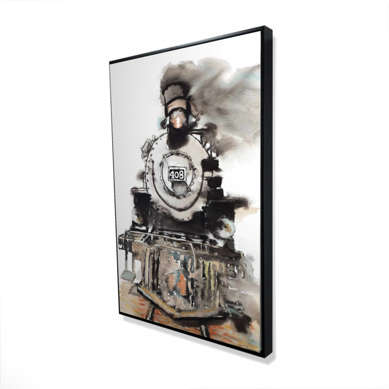 Vintage Train - Black Framed Canvas for Home Decor