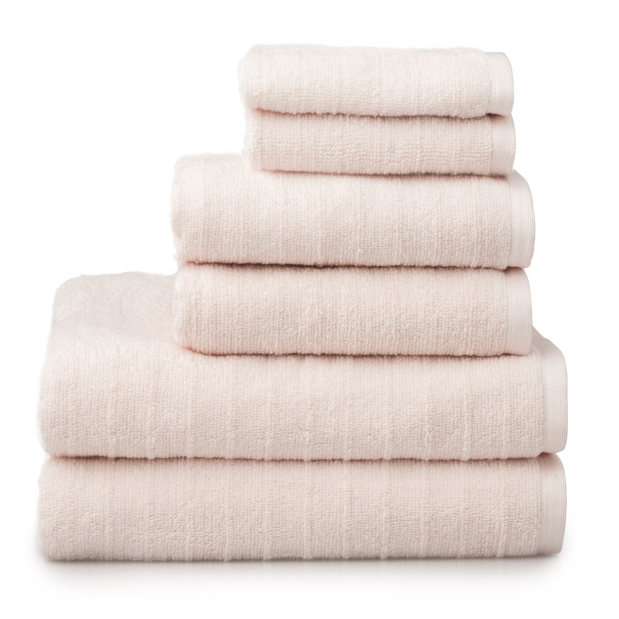 Iva 6 Piece 100% Cotton Towel Set, Blush