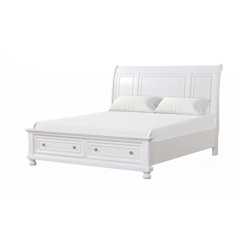 Cadre de lit (seulement lit), Blanc, Grand
