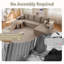 Canapé modulaire Boneless Cloud pour salon, grand canapé en forme de U avec 6 coussins, canapé moelleux en velours côtelé 144,9 x 69,7 po avec assise profonde gauche et droite, sans assemblage-1814808825