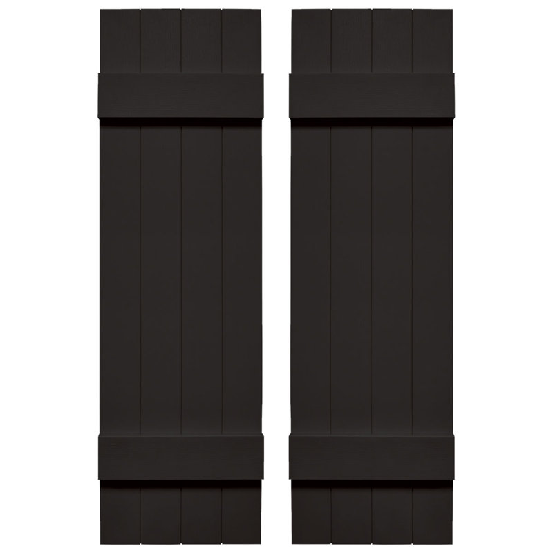 Builders Edge, volets sur mesure TailorMade jointés, volets Board-n-Batten, avec volets à volets, Noir, 36"