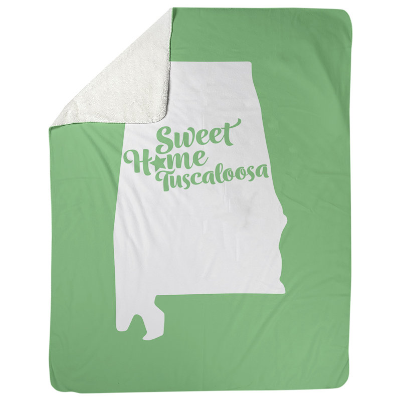 Jeté polaire tuscaloosa alabama, l 52,5 po x L 62,5 po, Vert