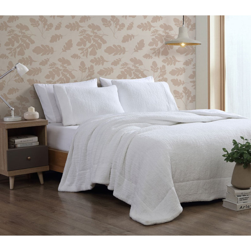 Off White Twin Reversible Microfiber Comforter