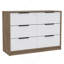 Commode double 4 tiroirs Maryland, chambre, pin / blanc-1908533563