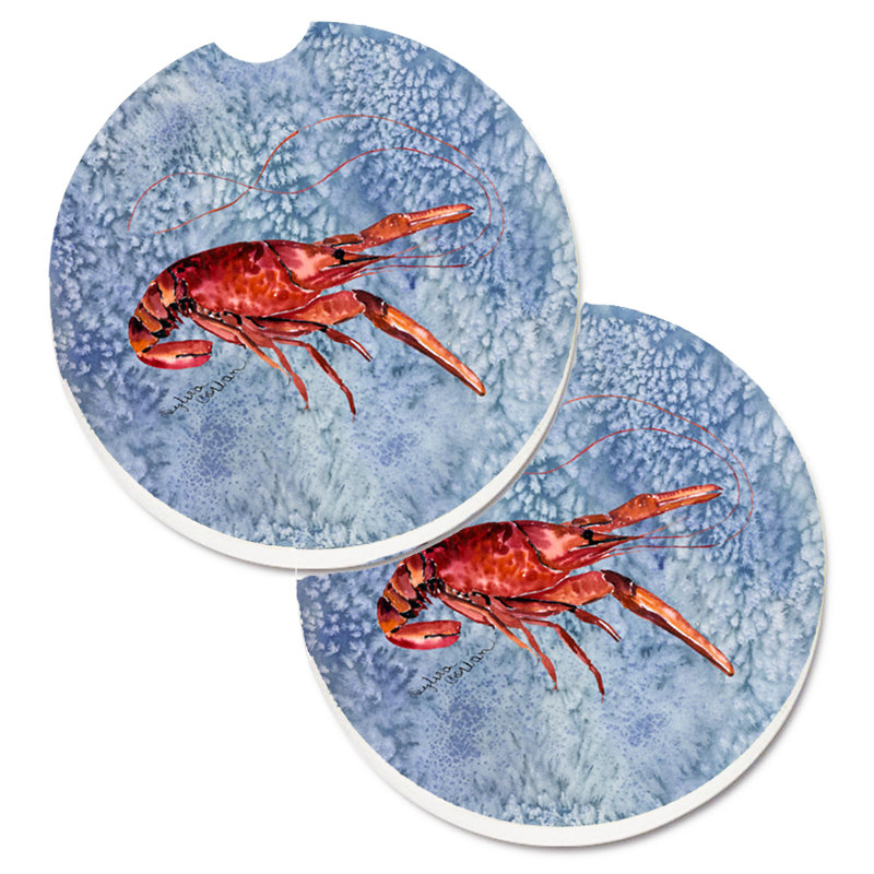 Ceramic Round 2 Piece Car Coaster Set