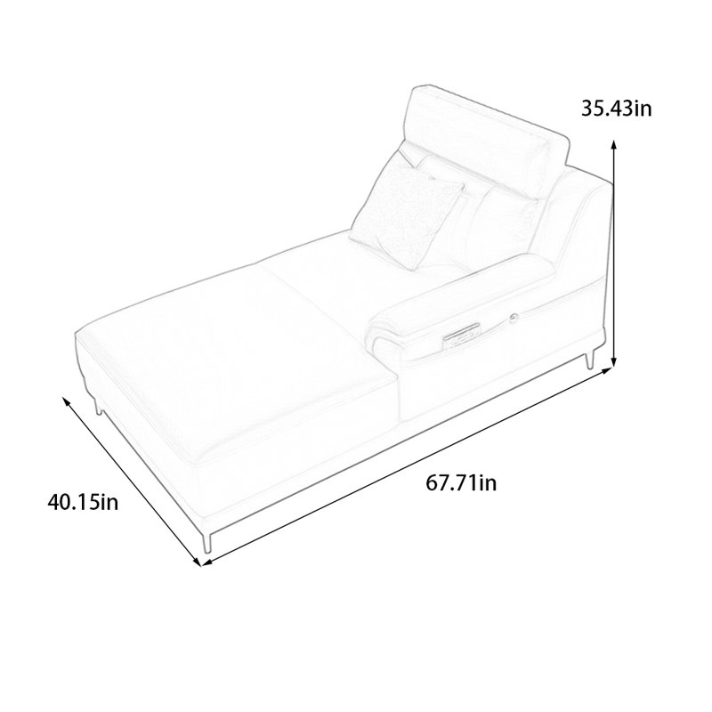 Fauteuil inclinable en similicuir à haute élasticité, Orienté à gauche (vu de face), Jaune crémeux