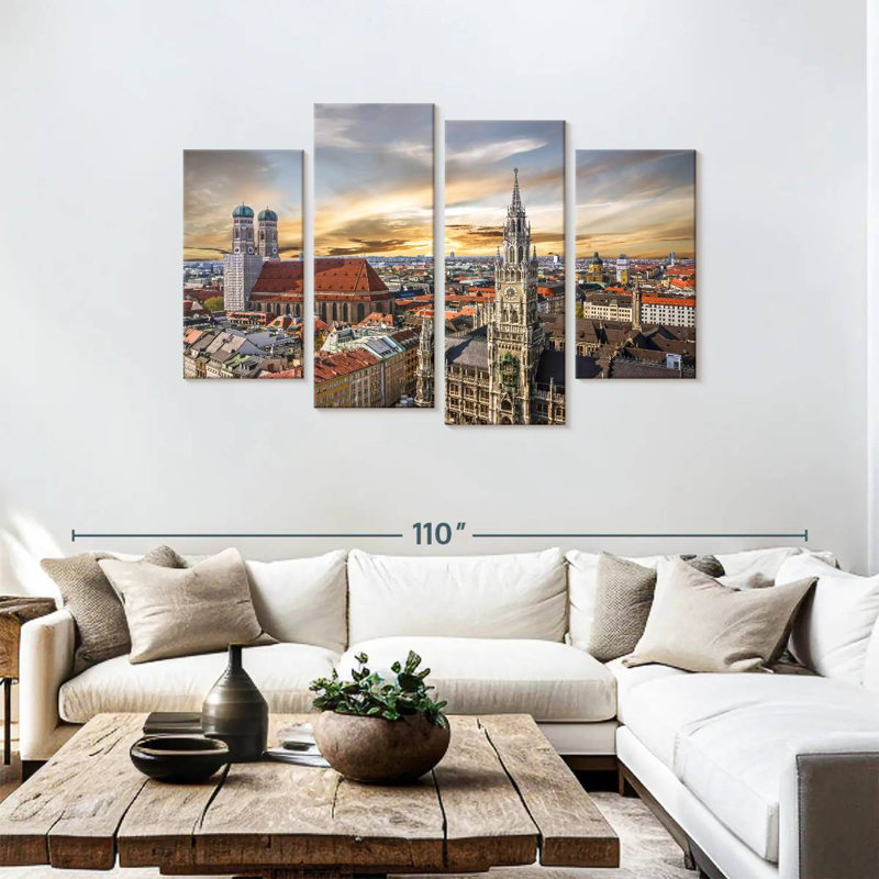 Munich city skyline Sireci, H 48 po x l 75 po