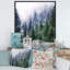 Forêt naturelle dans une scène de brouillard - peinture sur toile-67465669-67465681