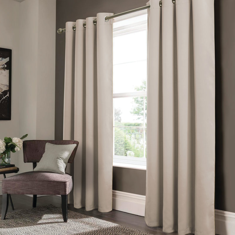 Corpuz Room Darkening Grommet Panel, Ivory, 54" W x 90" L