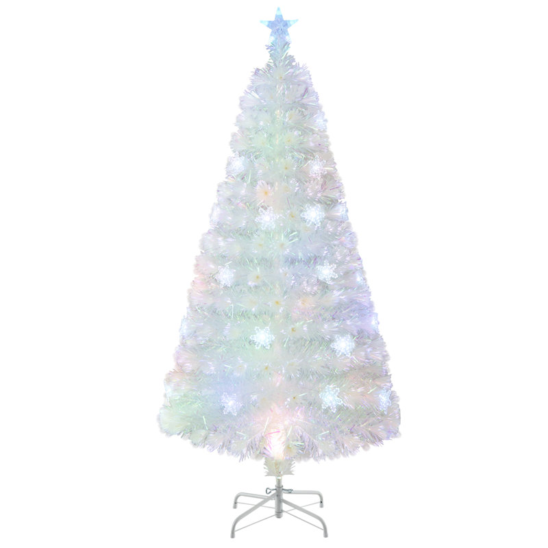 6 pi Arbre de Noël en fibre optique avec étoile colorée, 6'