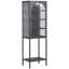 Armoire de rangement vitrée en métal avec porte vitrée - armoire de rangement cubique à 5 niveaux avec 3 tablettes réglables pour la cuisine